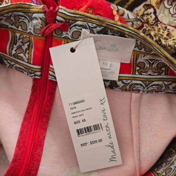 RARE! Camilla Hangzhou Hollywood Pencil Skirt Size XS b65E - Picture 3 of 8